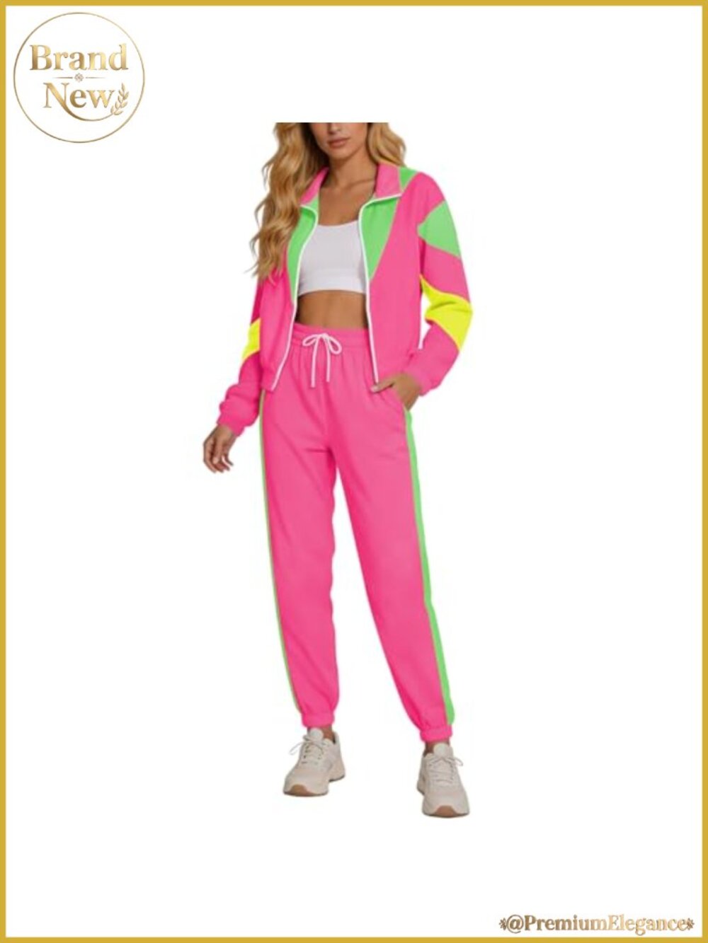 80s 90s Track Suit Set Women Windbreaker Jacket Sweatpants Retro Sportswear